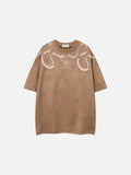DAXUEN Oversized short-sleeved crew neck T-shirt with snake graphic