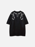 DAXUEN Oversized short-sleeved crew neck T-shirt with snake graphic