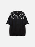 DAXUEN Oversized short-sleeved crew neck T-shirt with snake graphic