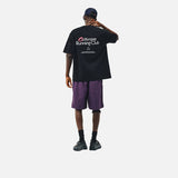 DAXUEN black oversized bold-emblem back print tee