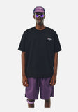 DAXUEN black oversized bold-emblem back print tee