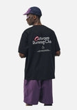 DAXUEN black oversized bold-emblem back print tee
