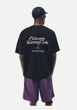 DAXUEN black oversized bold-emblem back print tee