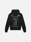 DAXUEN solid red full-zip embroidered crest hoodie