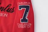 DAXUEN solid red full-zip embroidered crest hoodie