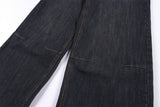 DAXUEN dark blue faded wide-leg flag panel denim jeans