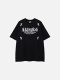 DAXUEN Short-sleeved embroidered T-shirt in black and white