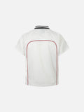 DAXUEN white and navy blue bold geometric graphic football jersey