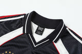 DAXUEN white and navy blue bold geometric graphic football jersey