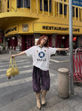 DAXUEN white and navy blue bold geometric graphic football jersey — model photo