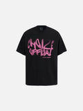 DAXUEN Bold graffiti text short-sleeve T-shirt in black and white