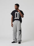 DAXUEN black oversized bold-graphic 33 t-shirt — model photo