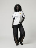 DAXUEN Boxy short-sleeved T-shirt with graphics and contrasting colors — model photo