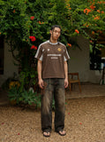 DAXUEN Boxy short-sleeved T-shirt with graphics and contrasting colors — model photo