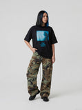 DAXUEN Oversized short-sleeved crew neck t-shirt with graphic print — model photo