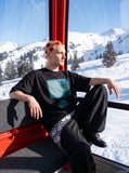 DAXUEN Oversized short-sleeved crew neck t-shirt with graphic print — model photo