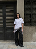 DAXUEN Short-sleeved crew neck t-shirt with graphic — model photo