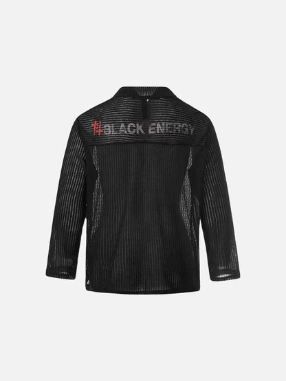 DAXUEN Long-sleeved top with graphic prints and ribbed texture
