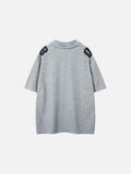 DAXUEN Oversized short-sleeved polo shirt with graphic print