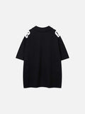 DAXUEN Oversized short-sleeved polo shirt with graphic print