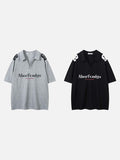 DAXUEN Oversized short-sleeved polo shirt with graphic print