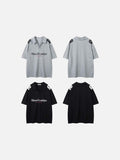 DAXUEN Oversized short-sleeved polo shirt with graphic print