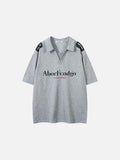 DAXUEN Oversized short-sleeved polo shirt with graphic print