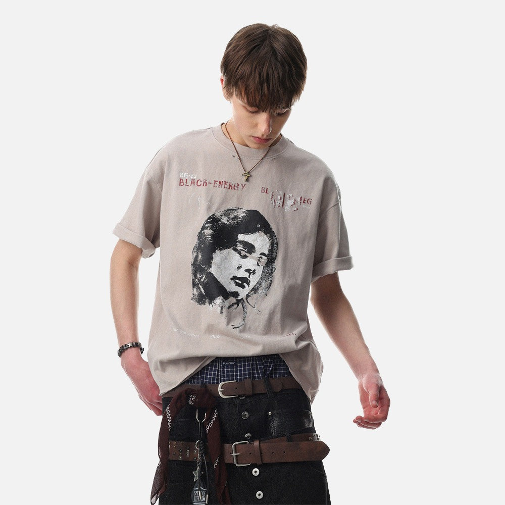 DAXUEN Oversized short-sleeved t-shirt with graphic print