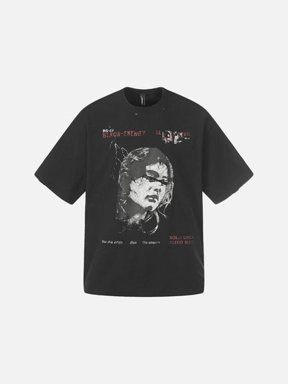 DAXUEN Oversized short-sleeved t-shirt with graphic print
