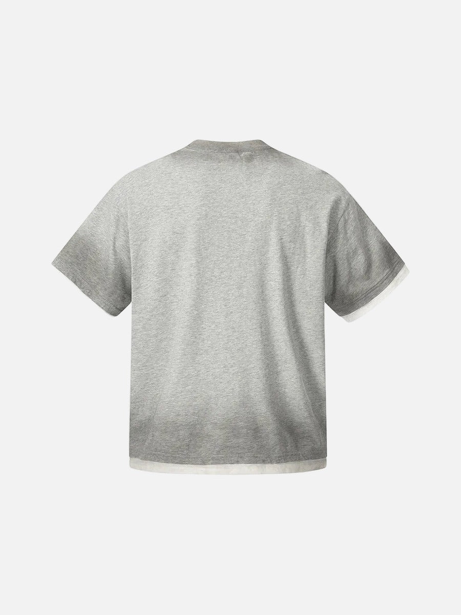 DAXUEN Oversized heather grey short-sleeve t-shirt with graphic print