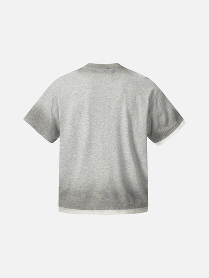 DAXUEN Oversized heather grey short-sleeve t-shirt with graphic print