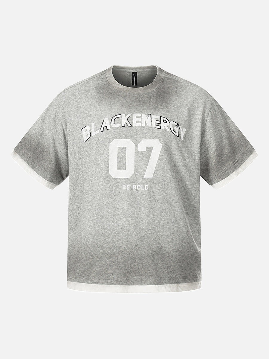 DAXUEN Oversized heather grey short-sleeve t-shirt with graphic print