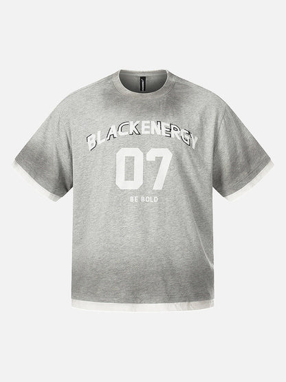 DAXUEN Oversized heather grey short-sleeve t-shirt with graphic print