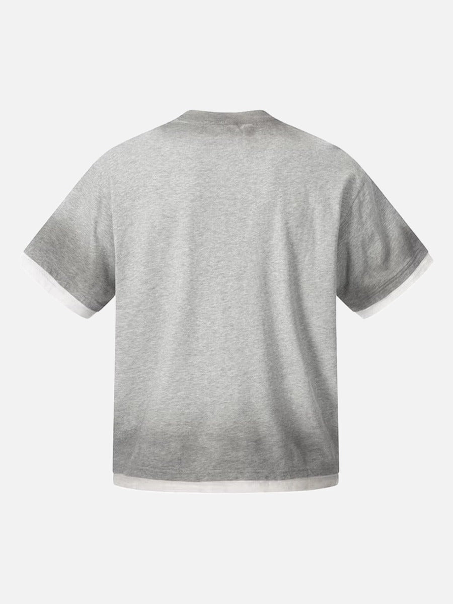 DAXUEN Oversized heather grey short-sleeve t-shirt with graphic print