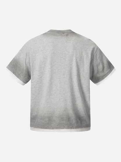 DAXUEN Oversized heather grey short-sleeve t-shirt with graphic print