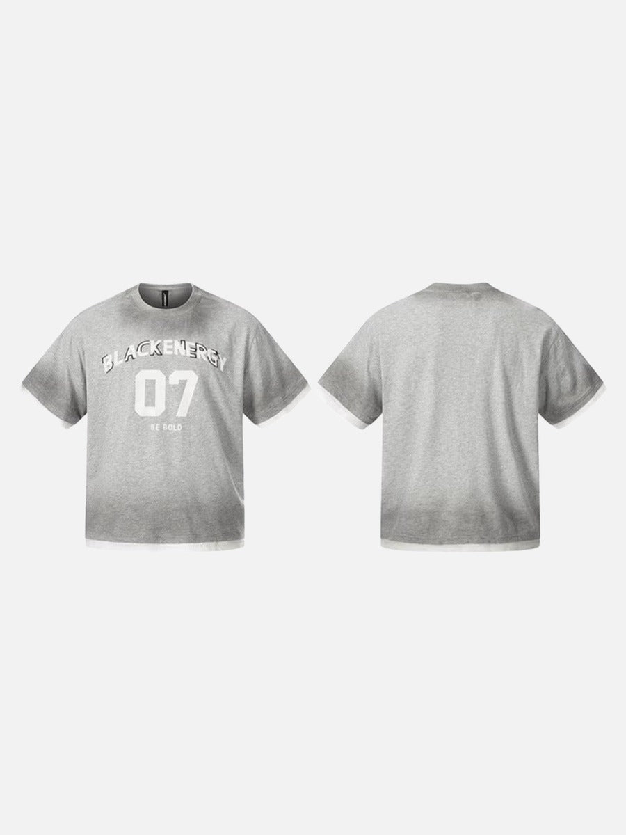 DAXUEN Oversized heather grey short-sleeve t-shirt with graphic print
