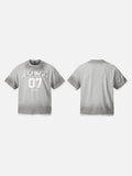 DAXUEN Oversized heather grey short-sleeve t-shirt with graphic print