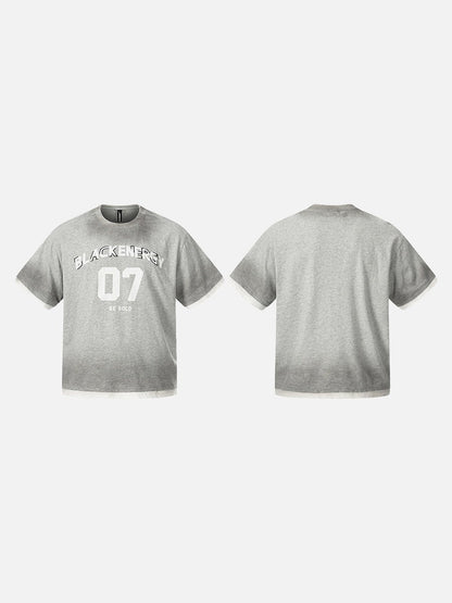 DAXUEN Oversized heather grey short-sleeve t-shirt with graphic print