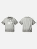 DAXUEN Oversized heather grey short-sleeve t-shirt with graphic print