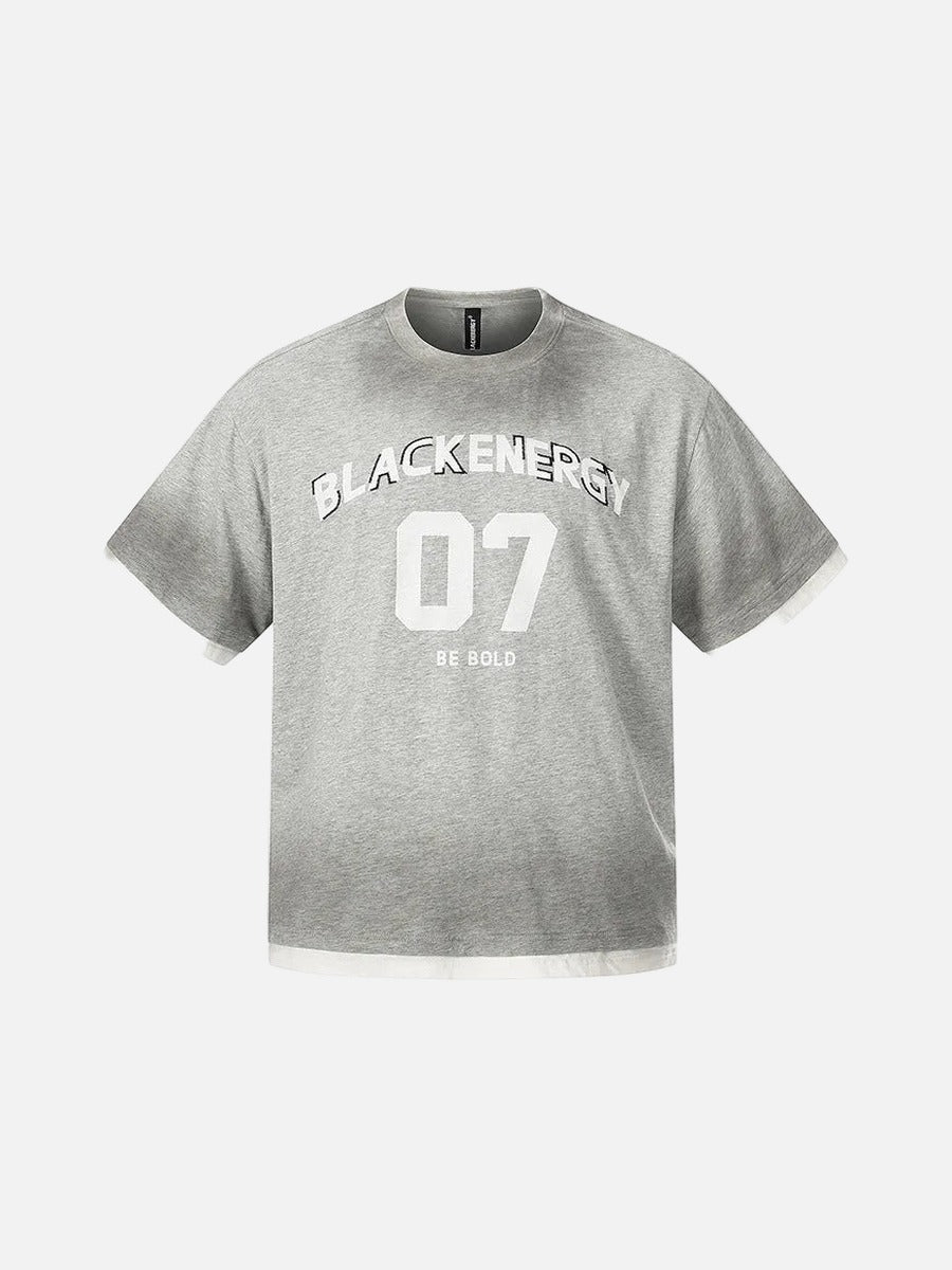 DAXUEN Oversized heather grey short-sleeve t-shirt with graphic print