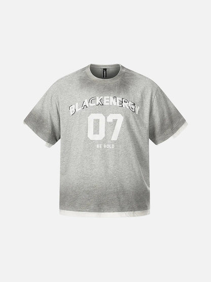 DAXUEN Oversized heather grey short-sleeve t-shirt with graphic print