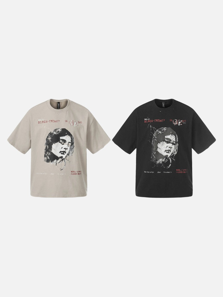 DAXUEN Oversized short-sleeved t-shirt with graphic print