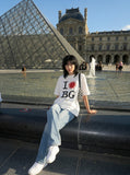 DAXUEN Oversized short-sleeved graphic T-shirt — model photo