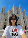 DAXUEN Oversized short-sleeved graphic T-shirt — model photo