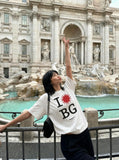 DAXUEN Oversized short-sleeved graphic T-shirt — model photo