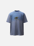 DAXUEN Bold oversized t-shirt with graphic embroidery and studs