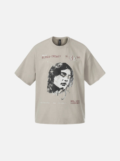 DAXUEN Oversized short-sleeved t-shirt with graphic print