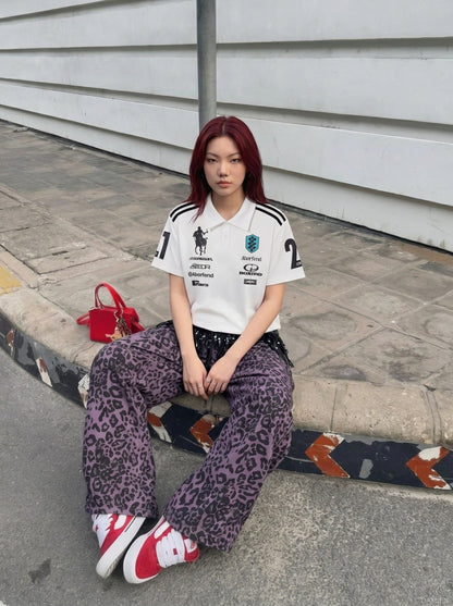 DAXUEN Short sleeve polo shirt with graphic designs — model photo