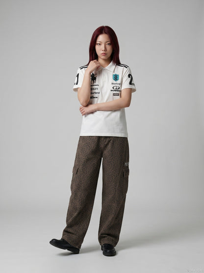 DAXUEN Short sleeve polo shirt with graphic designs — model photo