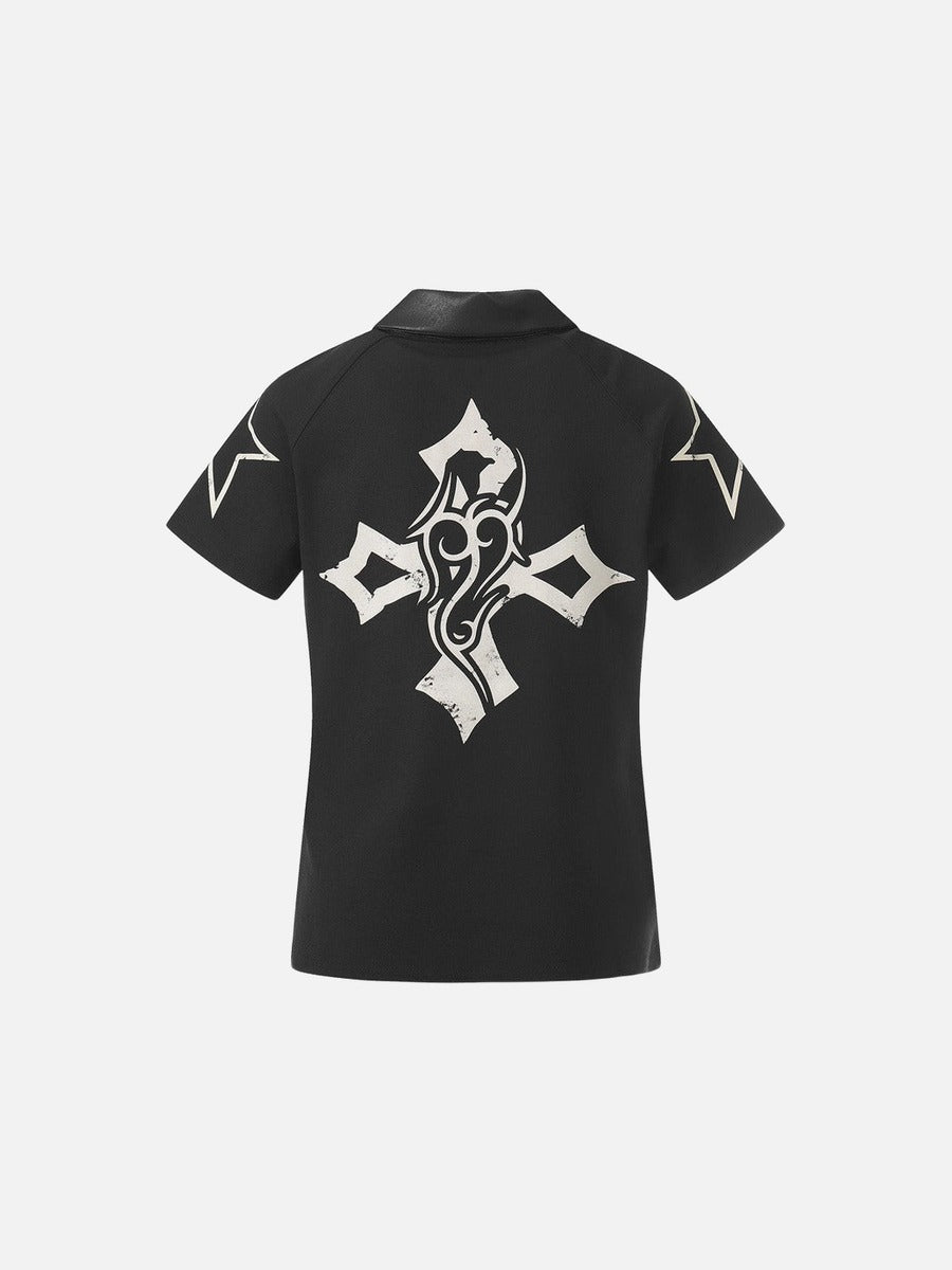 DAXUEN Short sleeve polo shirt with bold graphics